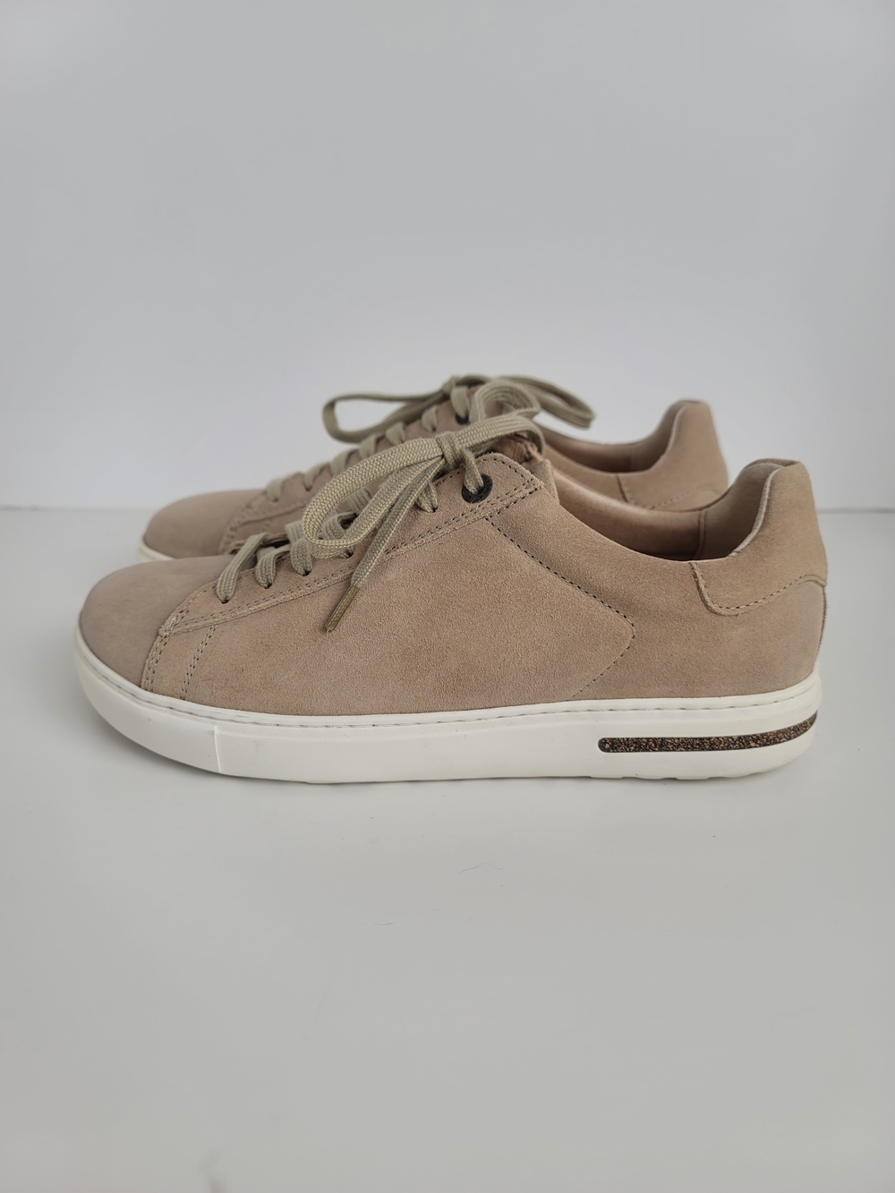 Birkenstock Bend Low Suede Leather Tan Taupe Brown Sneaker US L8, M6 Narrow Fit - Picture 2 of 11